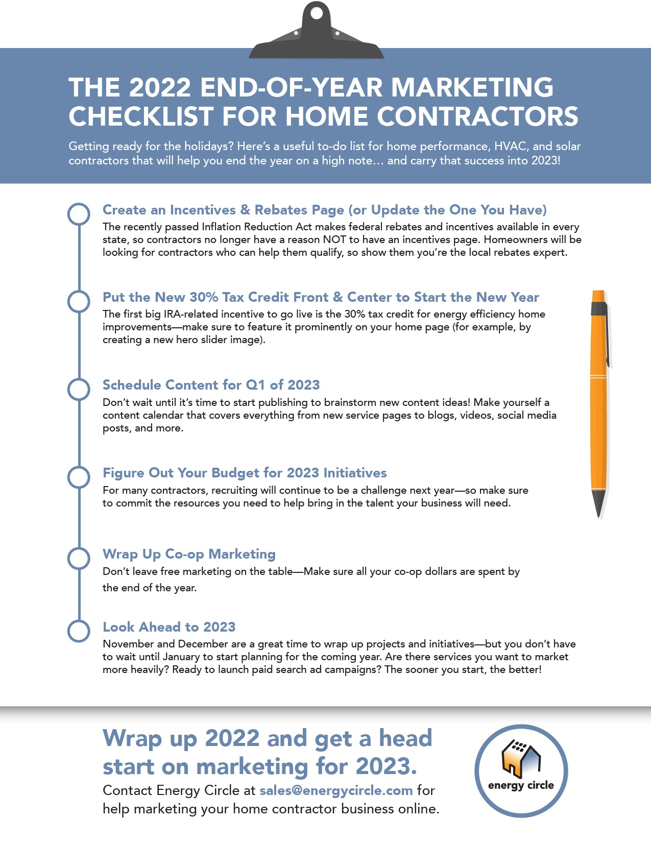 2022 end of year checklist for home services contractors