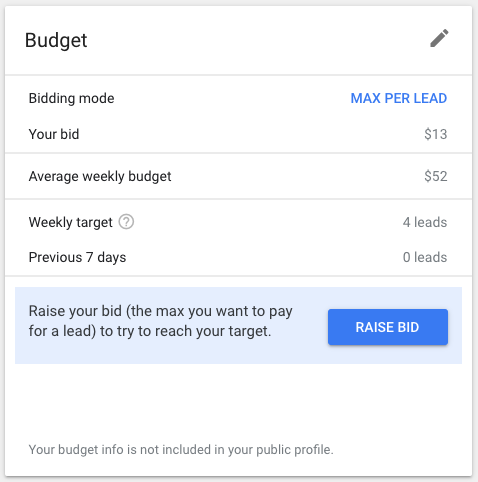 LSA Bidding Mode Settings