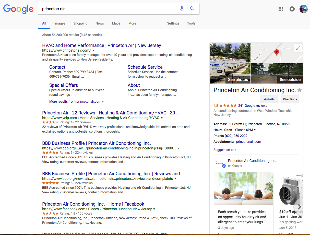 search engine results page