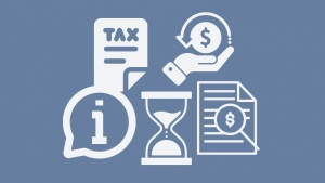inflation reduction act timeline icons depicting tax breaks and rebates