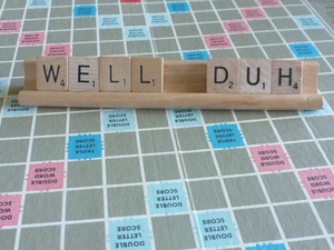 Well duh scrabble pieces