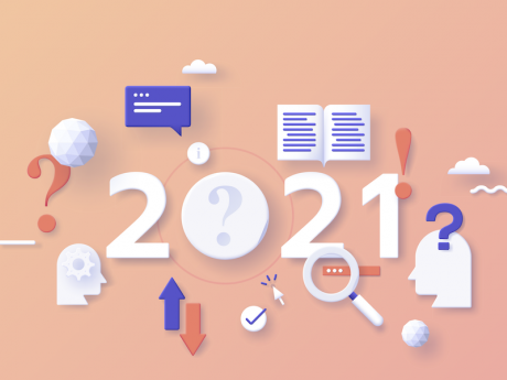 2021 year with icons depicting generic marketing channels