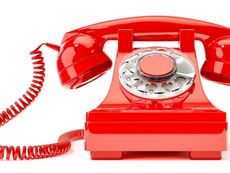 image of bright red phone 