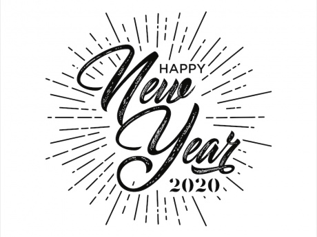 happy new year 2020 typography