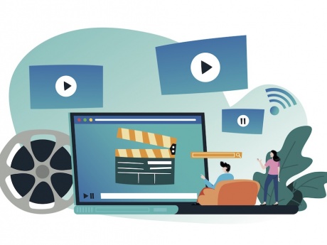 vector illustration depicting streaming video channels