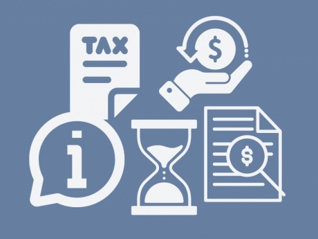 inflation reduction act timeline icons depicting tax breaks and rebates